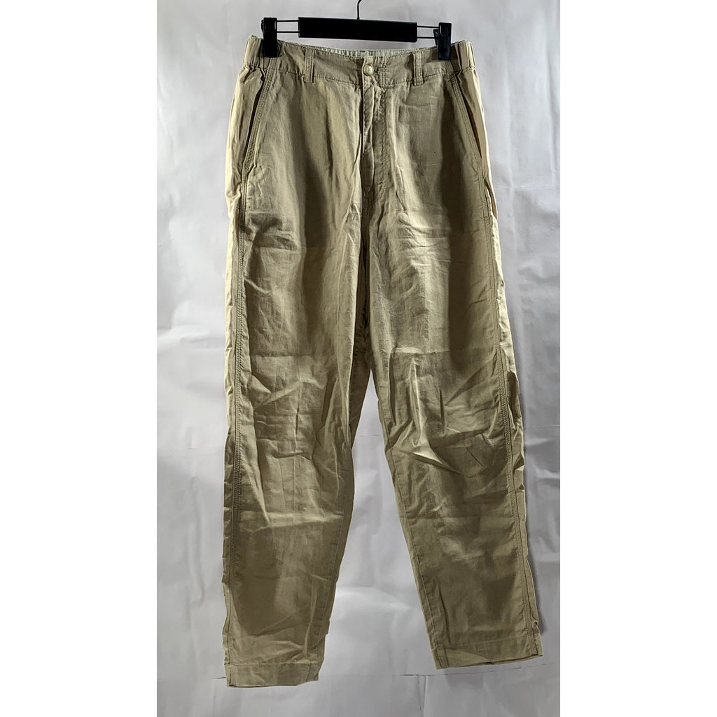 UNIQLO Women’s Tan Cotton-Linen Straight-Leg Pant SZ S