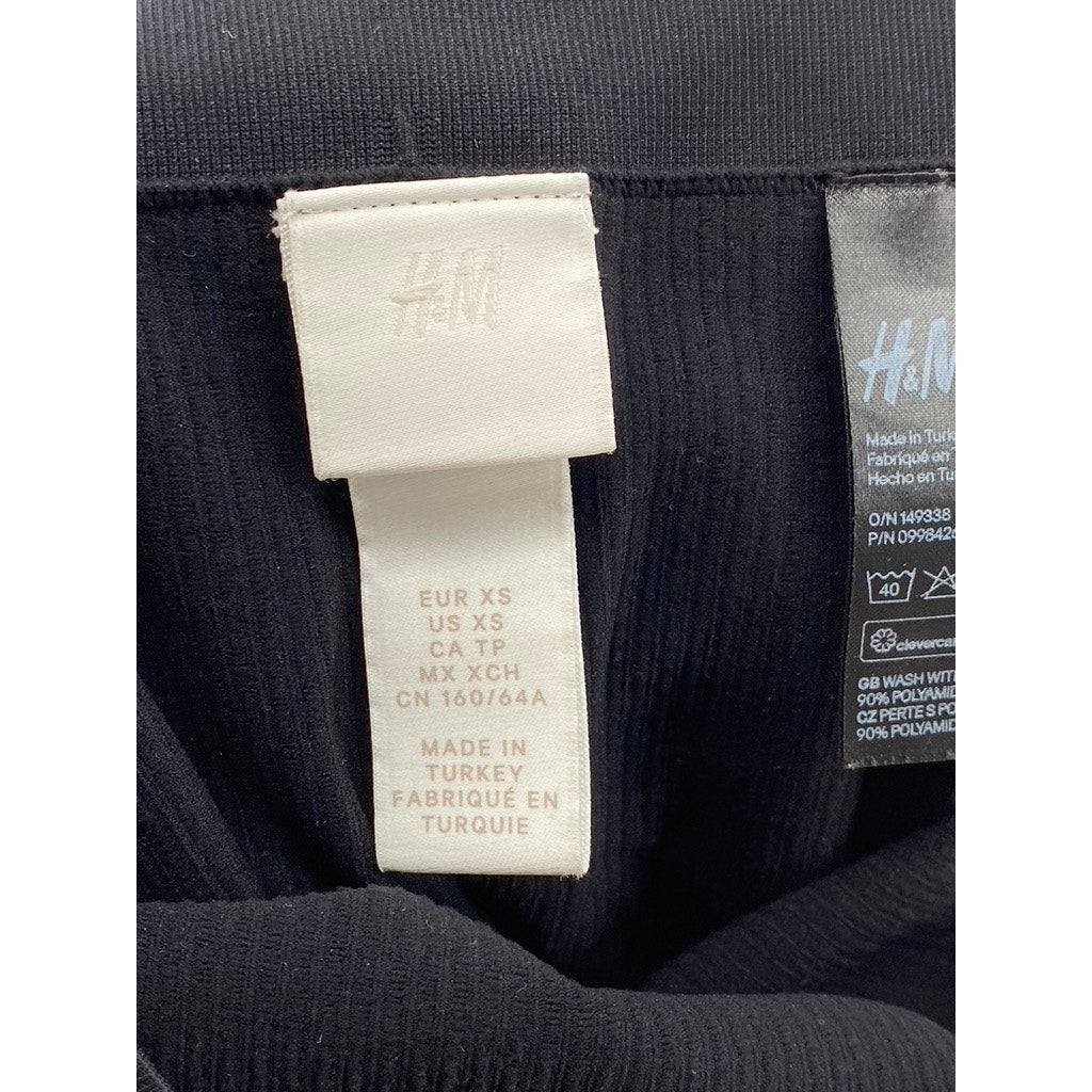 H&M Women's Black Seamless Shaping Ribbed Biker Shorts SZ XS