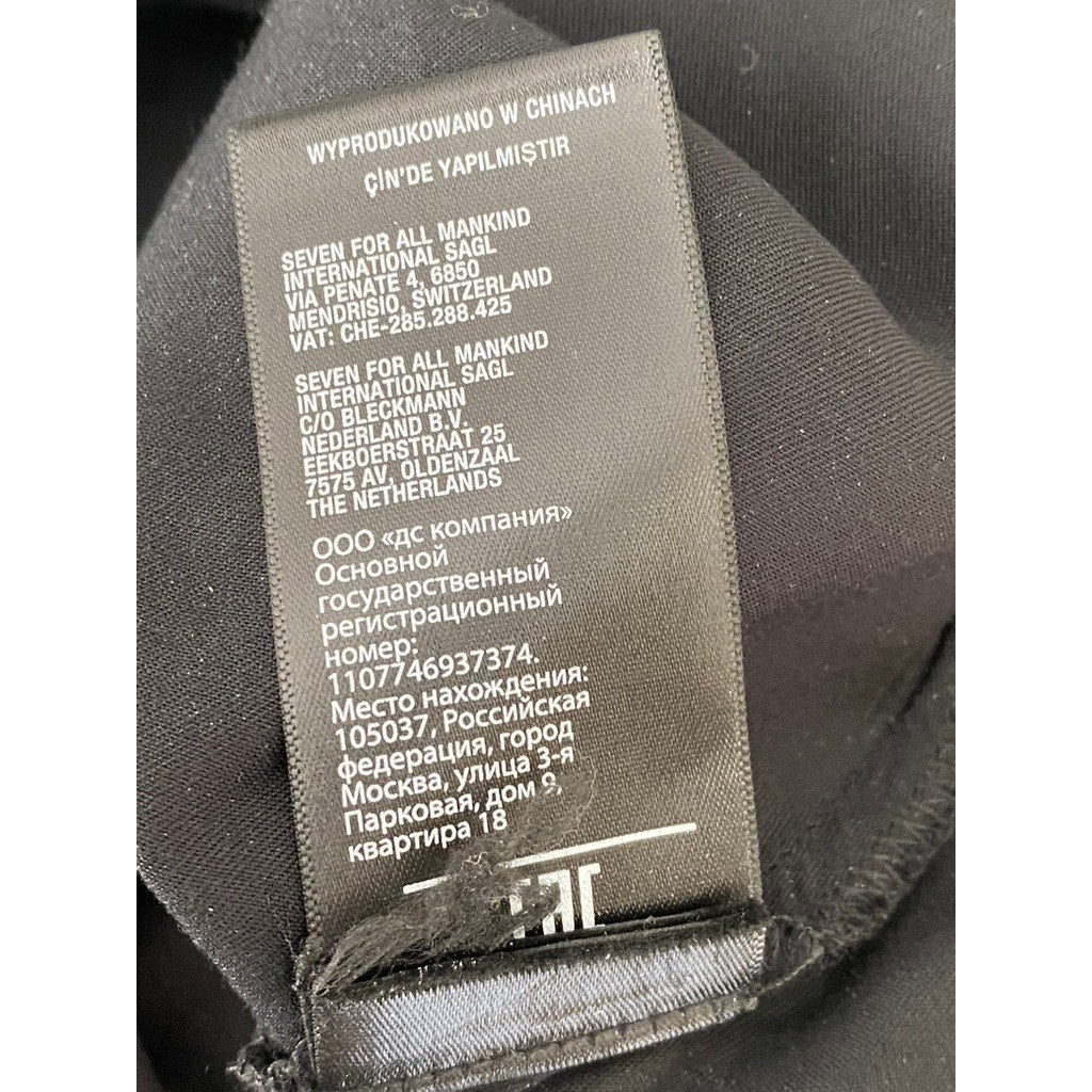 7 FOR ALL MANKIND Women's Black Satin Cowl-Neck Spaghetti Strap Camisole Top SZS