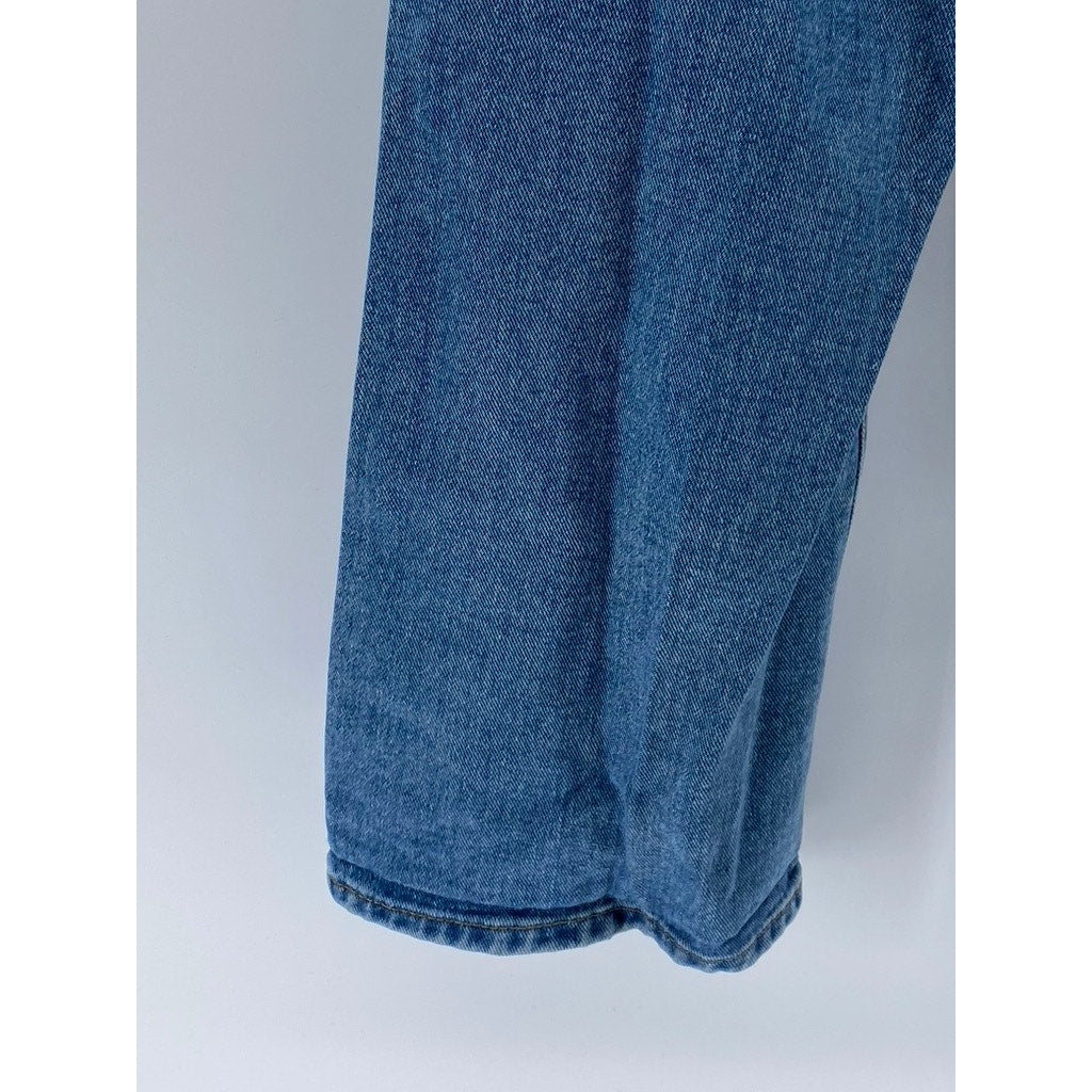 UNBRANDED Women's Medium Blue Denim Straight-Leg High-Rise Jeans SZ 29