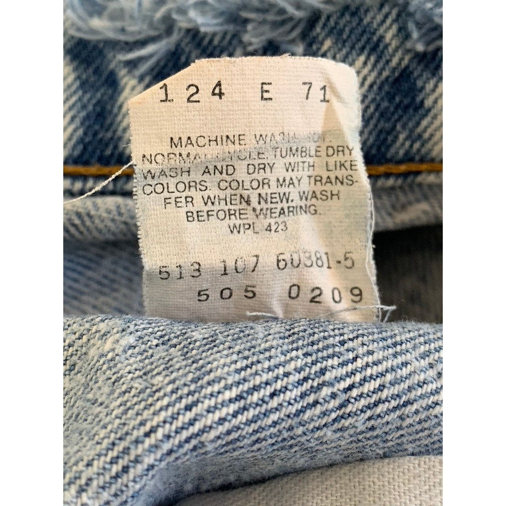 LEVI'S Men's Light Wash Distressed Denim Straight-Leg Five-Pocket Jean SZ 30X30