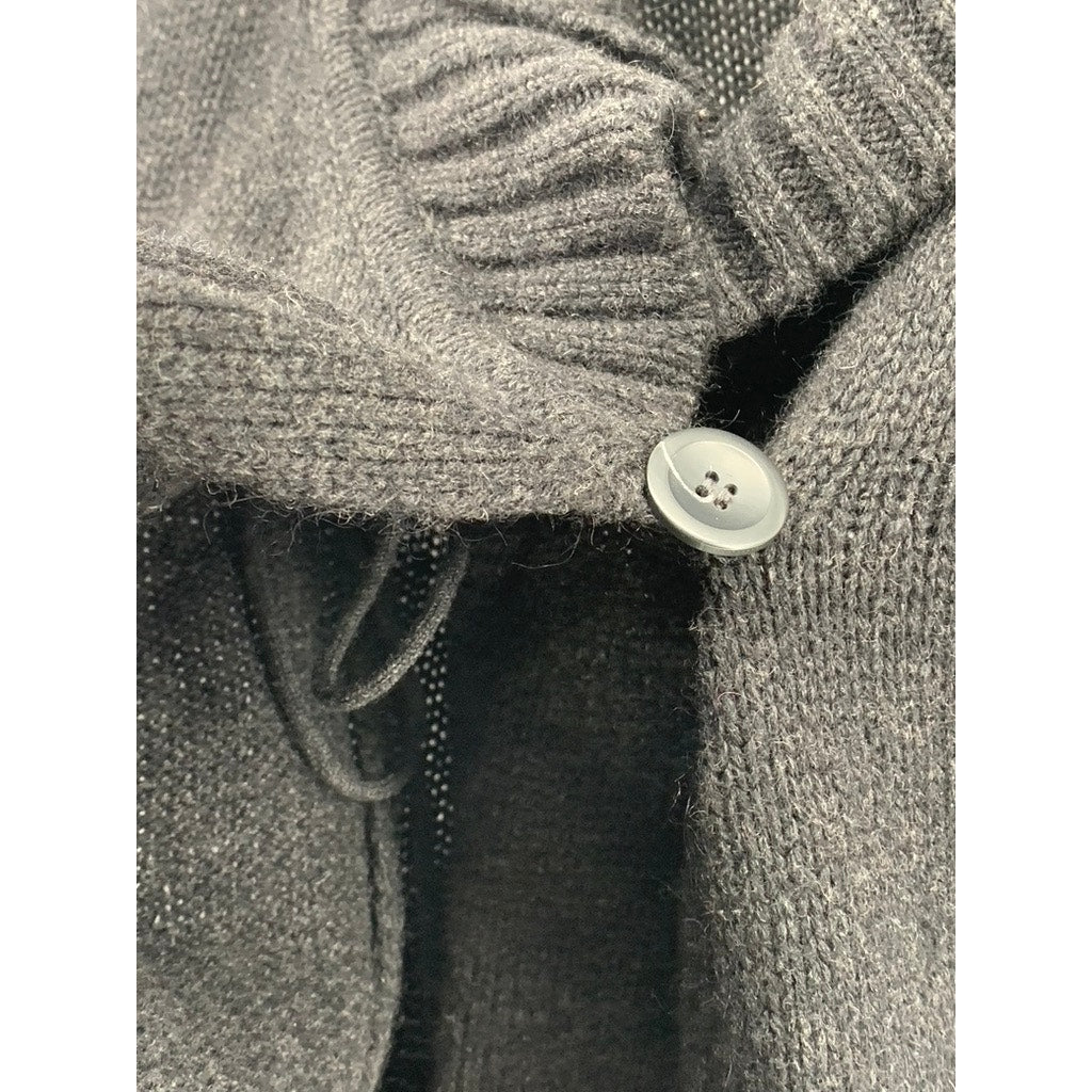 VINCE Women's Charcoal Alpaca-Wool-Cashmere Fold-Over Wrap Sweater Dress SZ S