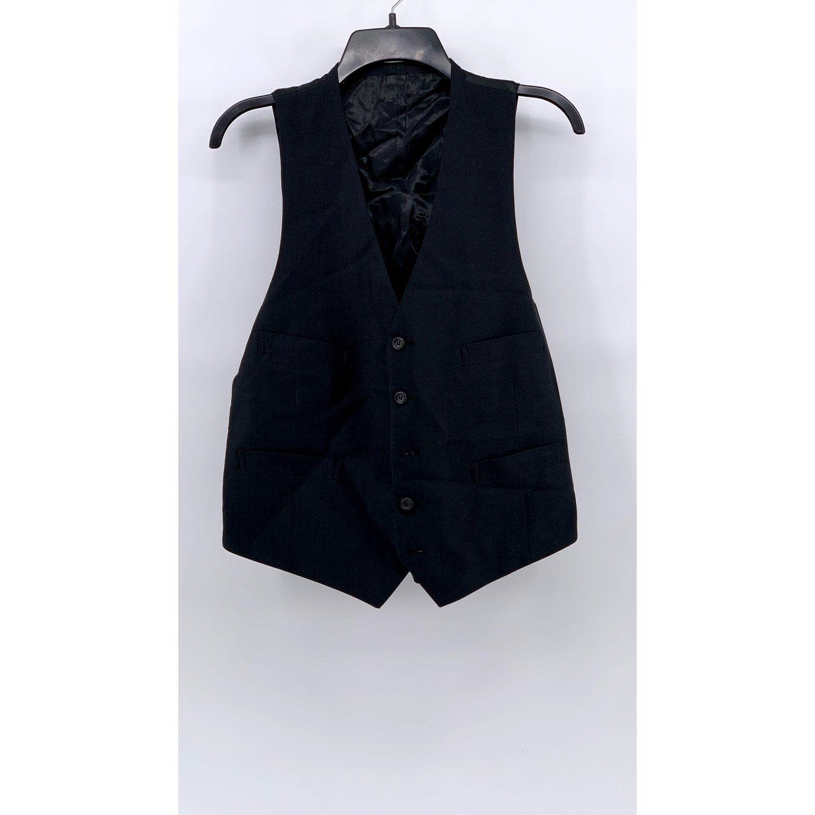 GINO CAPPELI Men's Black Vintage Five-Button Suit Vest SZ 42S