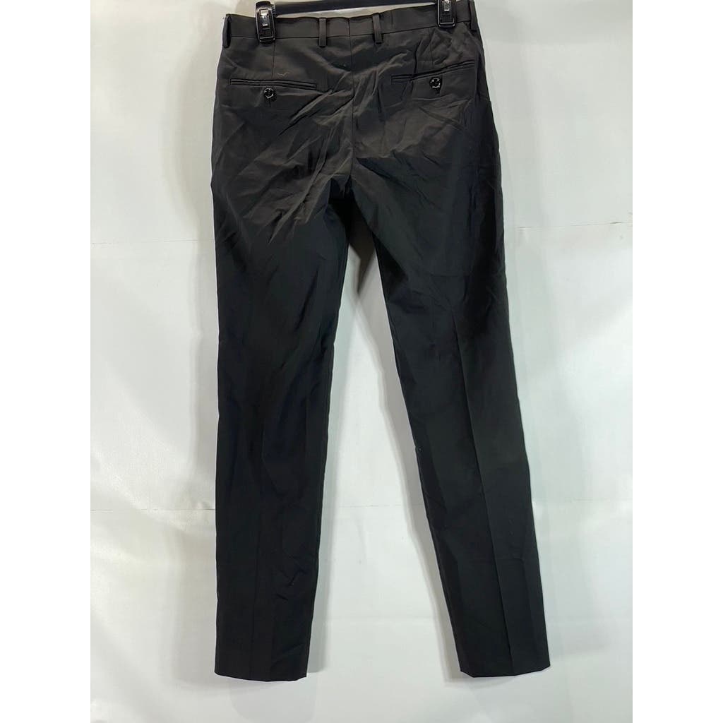 J.CREW Men's Solid Black Ludlow Slim-Fit Flat Front Wool Suit Pants SZ 28x32
