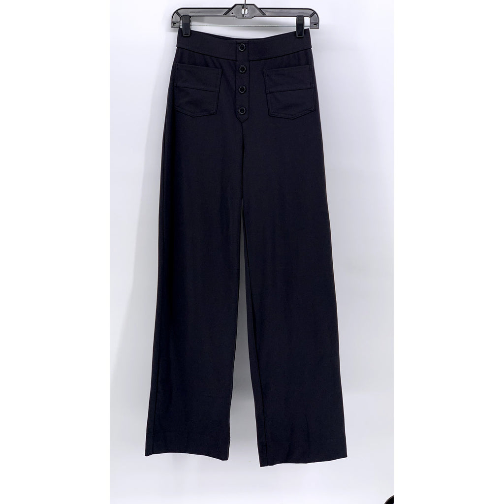 HALARA Women's Tall Black Button-Front High-Rise Pants SZ S