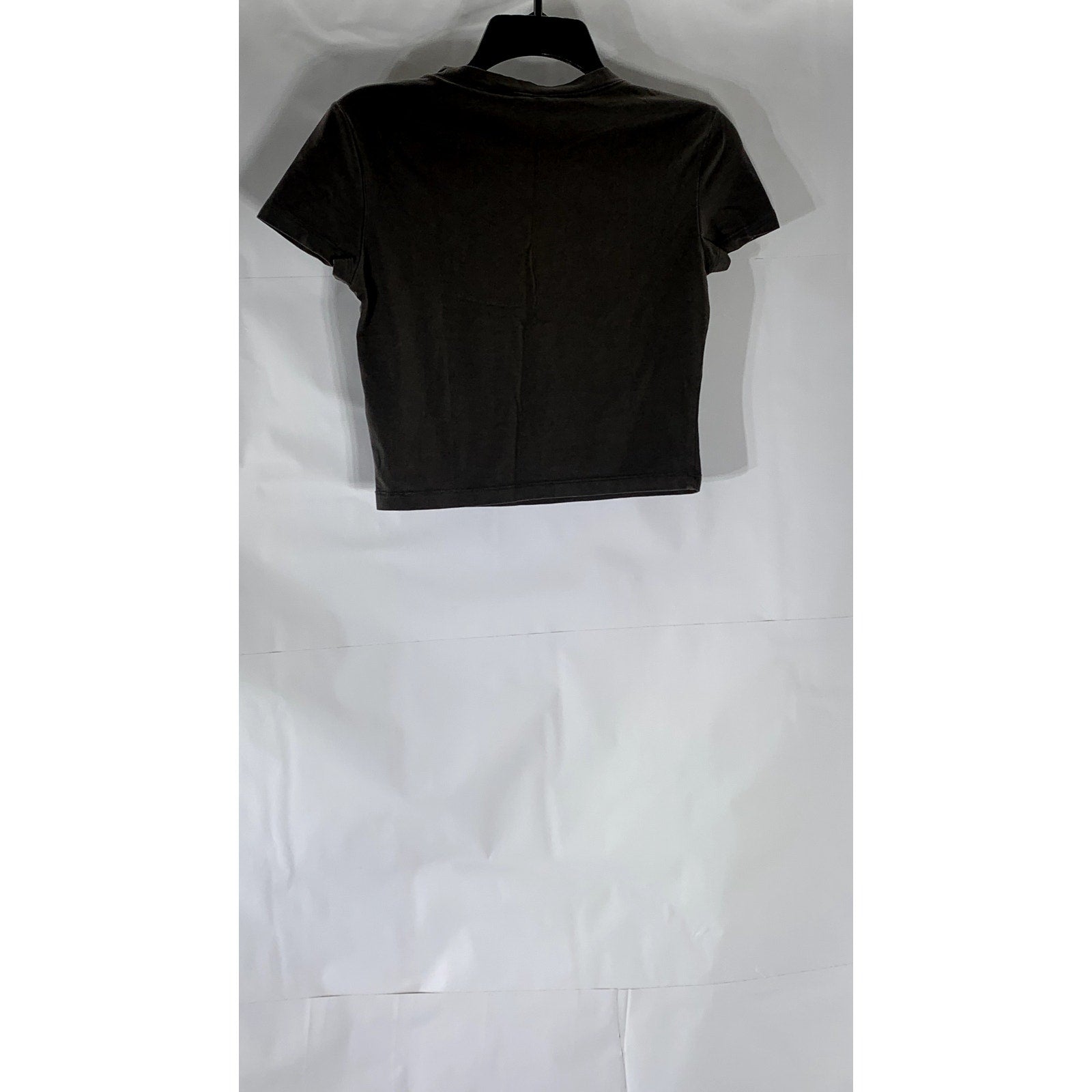 DIVIDED BY H&M Women's Dark Gray Crewneck Short Sleeve Cropped Top SZ M