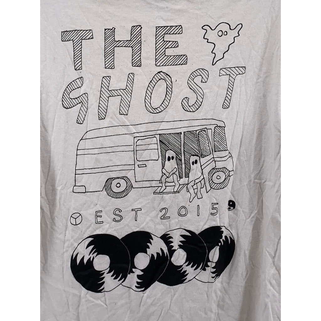 GILDAN Men’s White The Ghost Graphic Crewneck T-Shirt SZ L