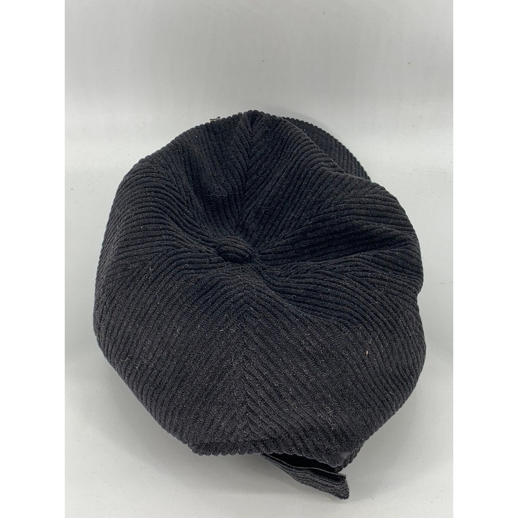 MIU MIU Unisex Black Velvet Corduroy Patch Baseball Cap SZ OS