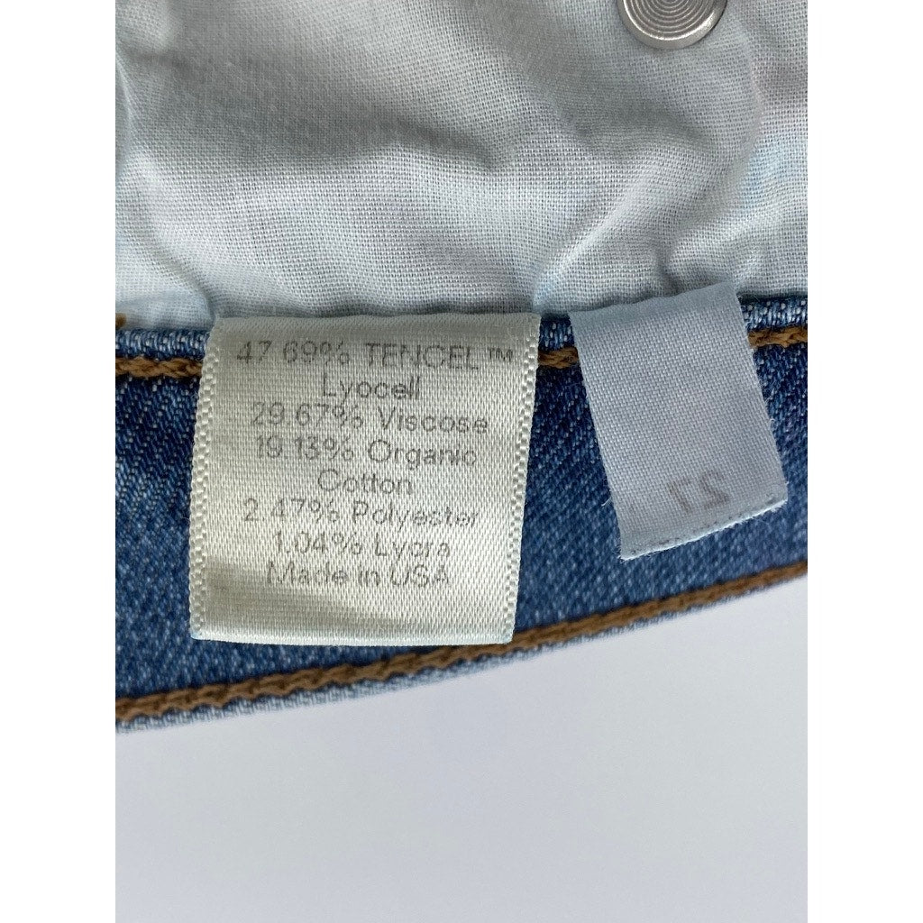 REFORMATION JEANS Women's Medium Wash Blue Riley Skinny Distressed Jeans SZ 27