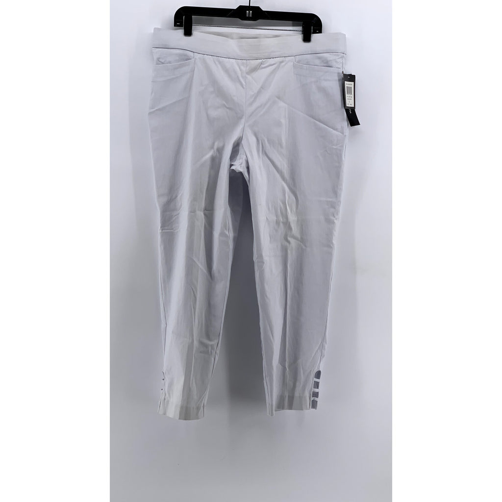89TH & MADISON Women's Bleached White Cutout Hem Pants SZ XL