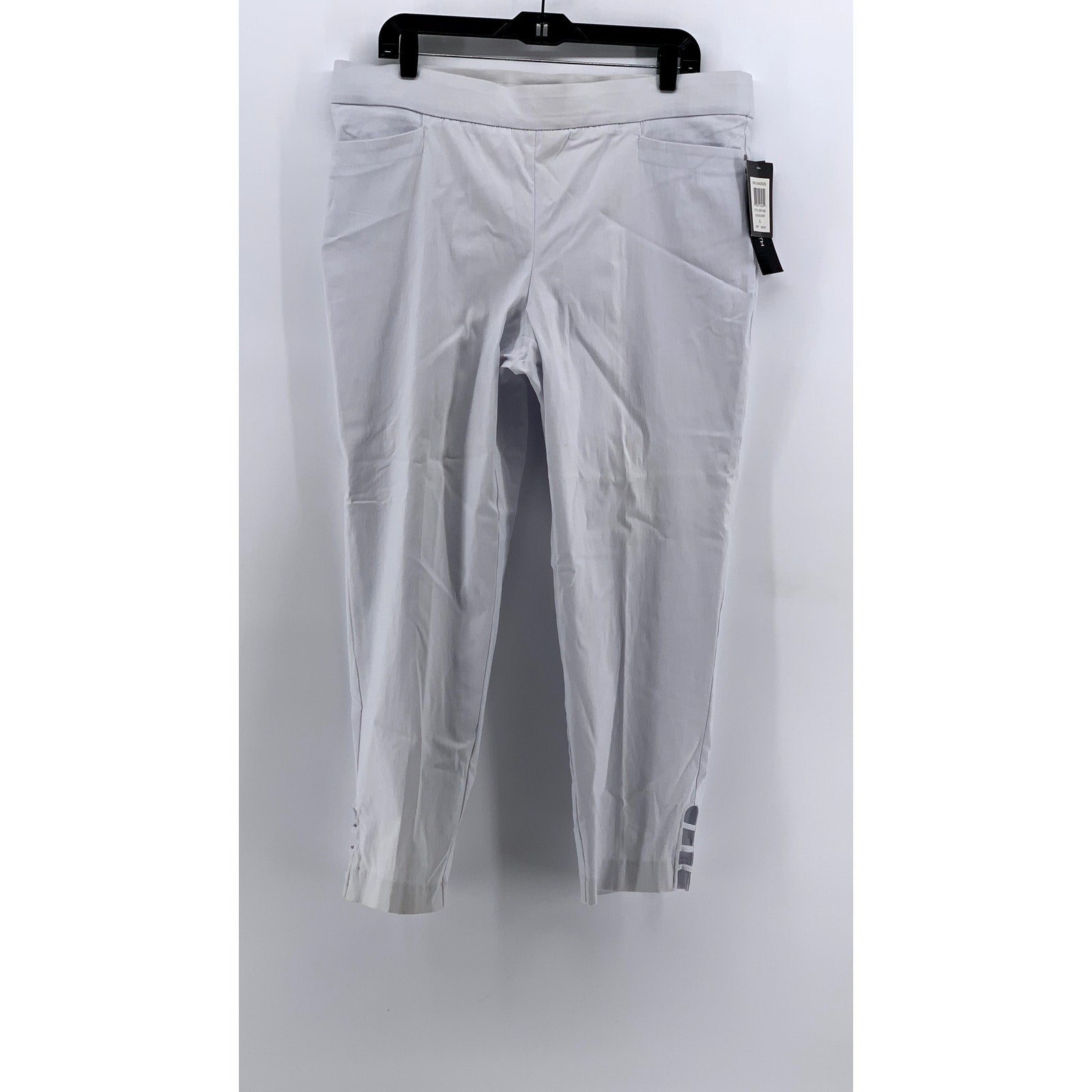 89TH & MADISON Women's Bleached White Cutout Hem Pants SZ XL