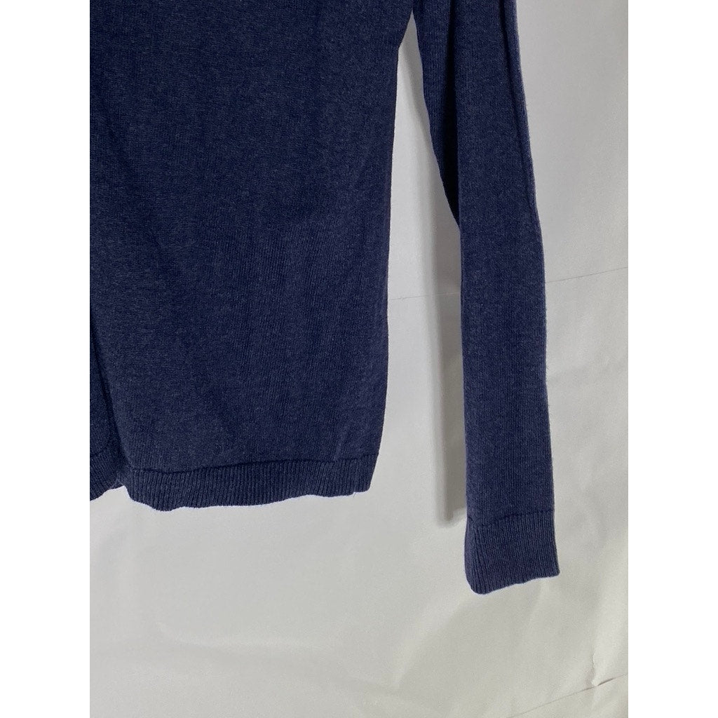 NEW YORK & COMPANY Women's Dark Blue V-Neck Button-Up Long Sleeve Cardigan SZ L