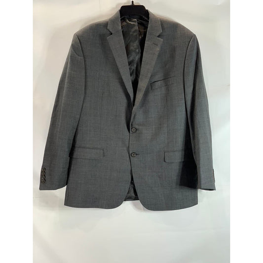 LAUREN RALPH LAUREN Men's Charcoal Sharkskin Wool Two-Button Suit Jacket SZ 44R