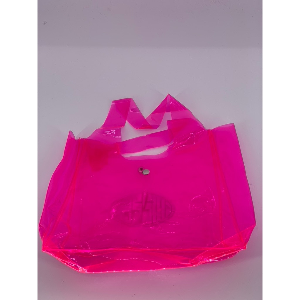 UNBRANDED Women's Neon Pink Nylon Clear Tote Bag SZ OS