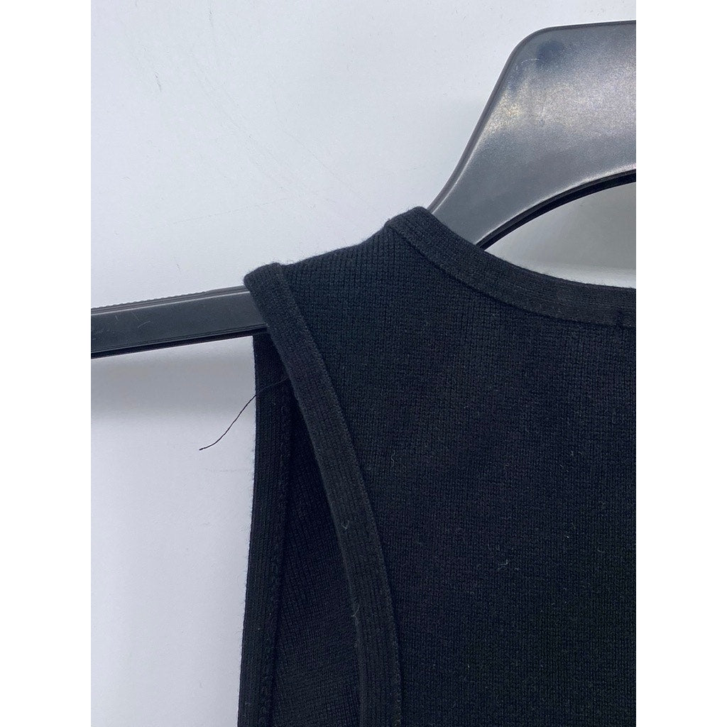 FOREVER 21 Women's Black Cutout Sleeveless V-Neck Cropped Top SZ M