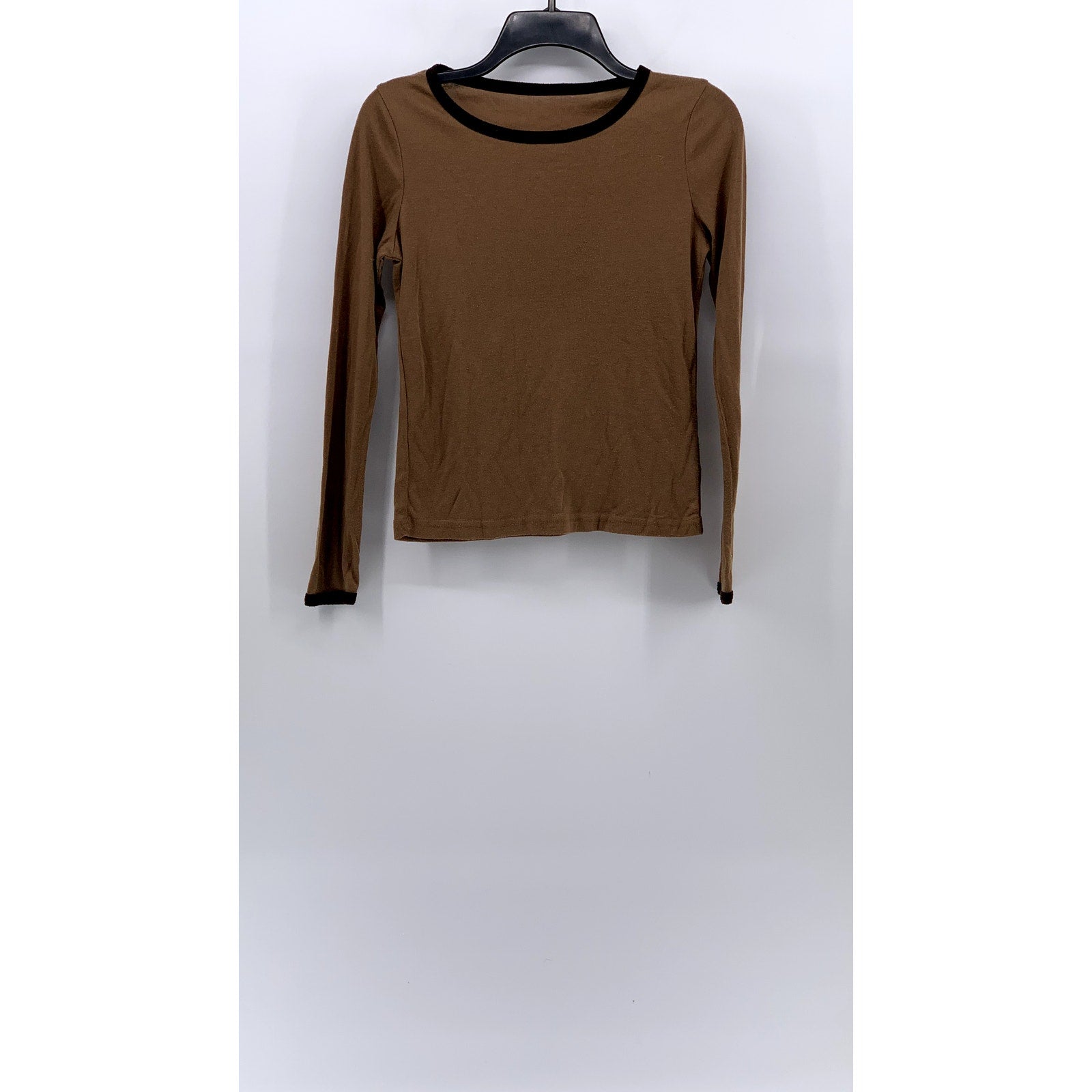 DAZY Women's Brown Crewneck Casual Long Sleeve Top SZ S