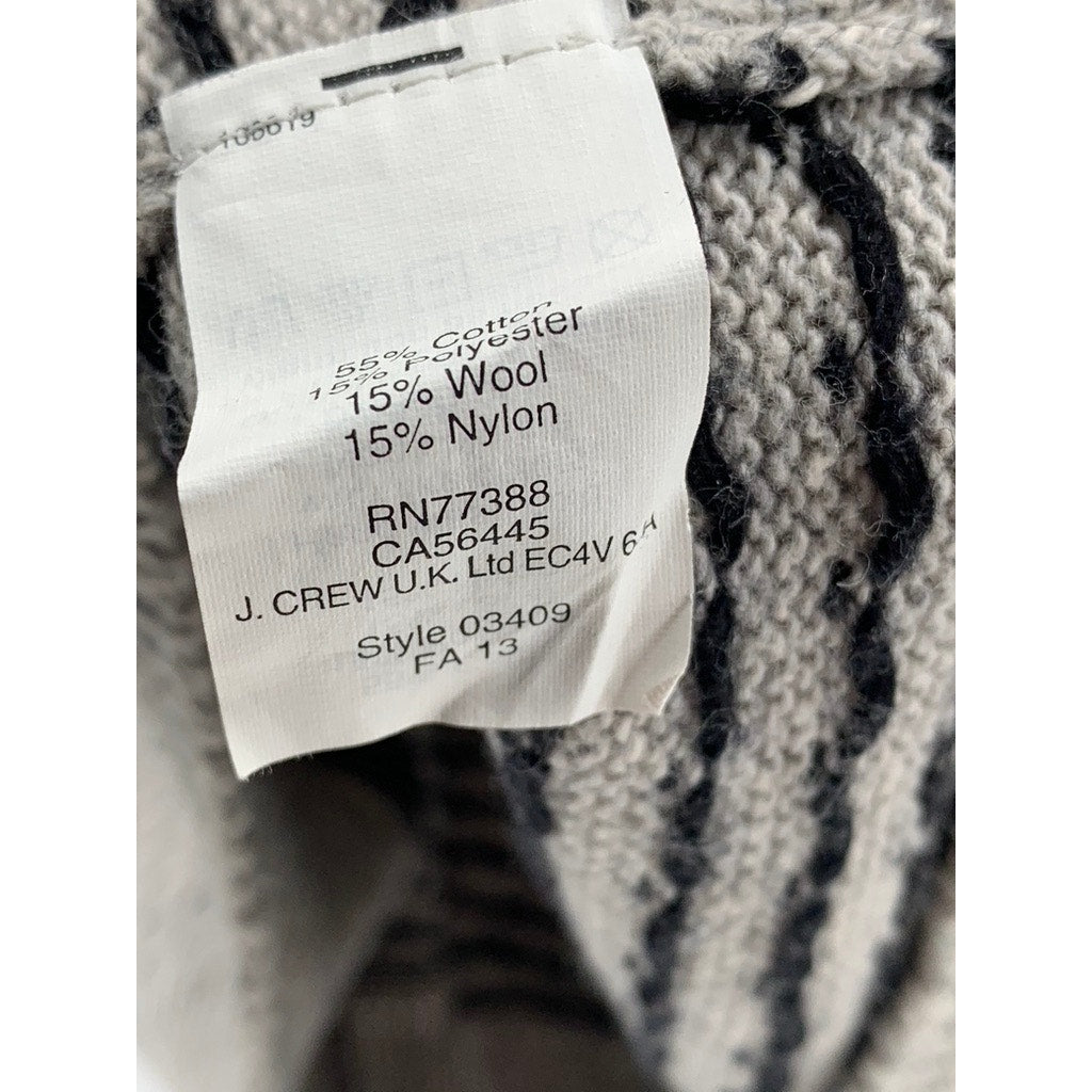 MADEWELL Women's Gray-Black Knit Crewneck Sweater SZ M