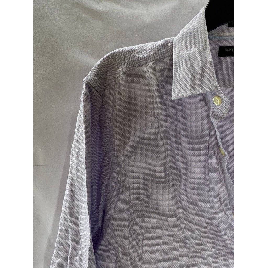 BANANA REPUBLIC Men's Light Pink Textured Grant Fit Button-Up Shirt SZ M