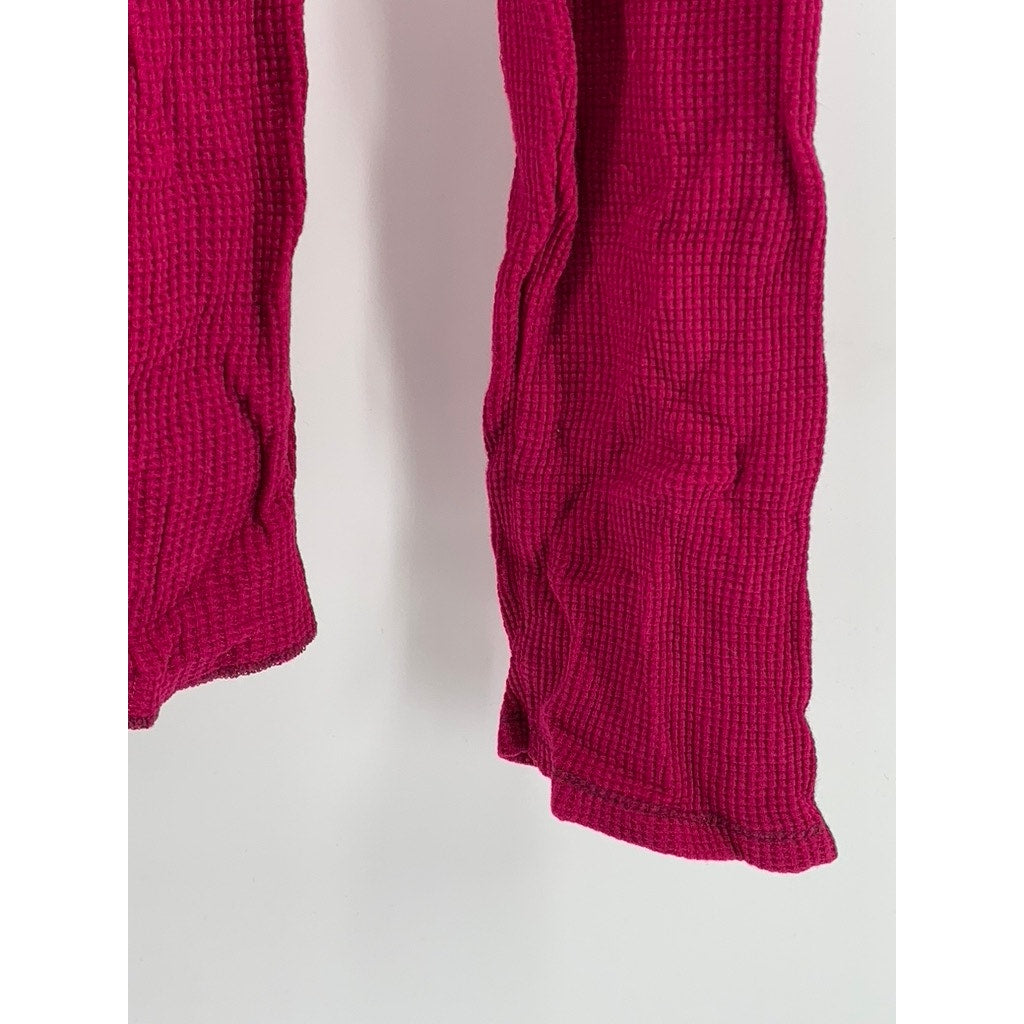 OLD NAVY Women's Vintage Perfect Fit Waffle Knit Henley Hooded Top SZ L