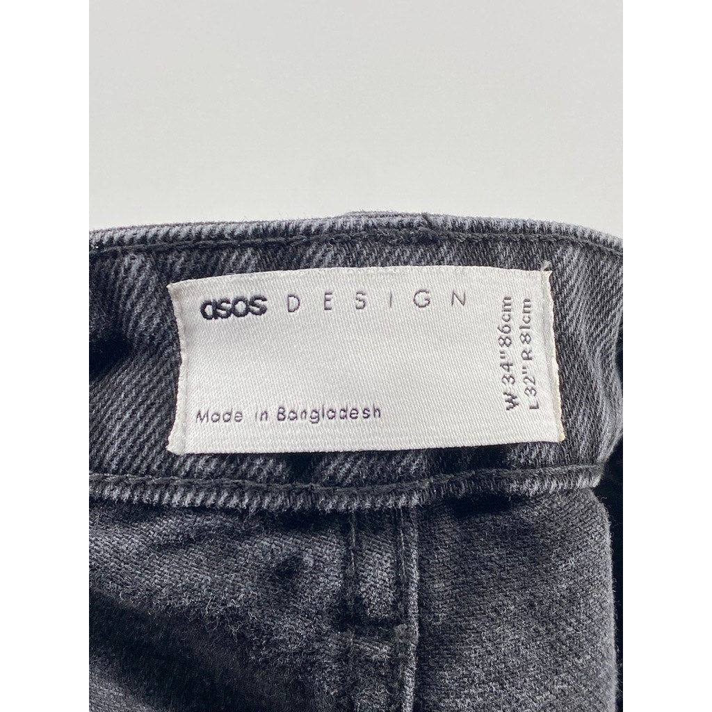 ASOS DESIGN Women's Black Denim Five-Pocket Bootcut Jean SZ 34