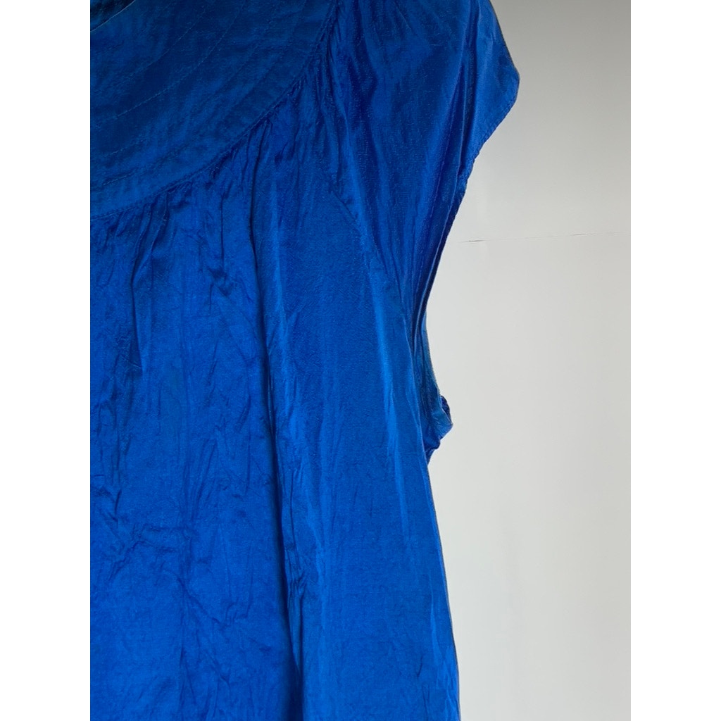 CALYPSO ST. BARTH Women's Dark Blue Crewneck Short Sleeve Knee Length Dress SZ L