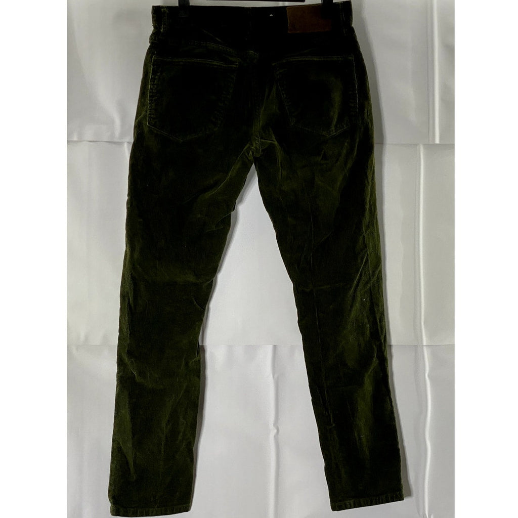 TODD SNYDER Men's Dark Green Slim-Fit Five-Pocket Stretch Corduroy Pant SZ 29X30