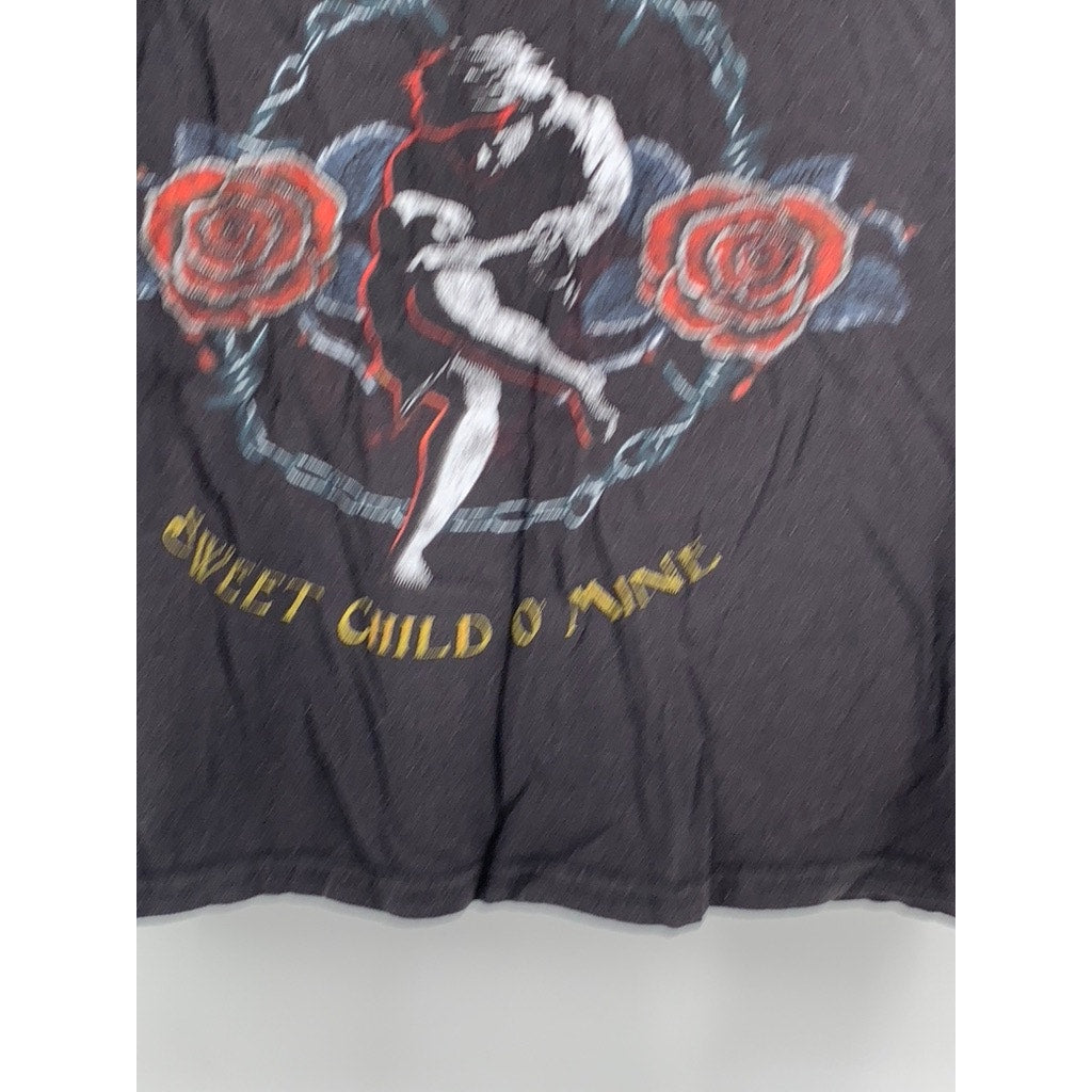 GUNS N' ROSES Women's Black Graphic Cut-Off Top SZ M
