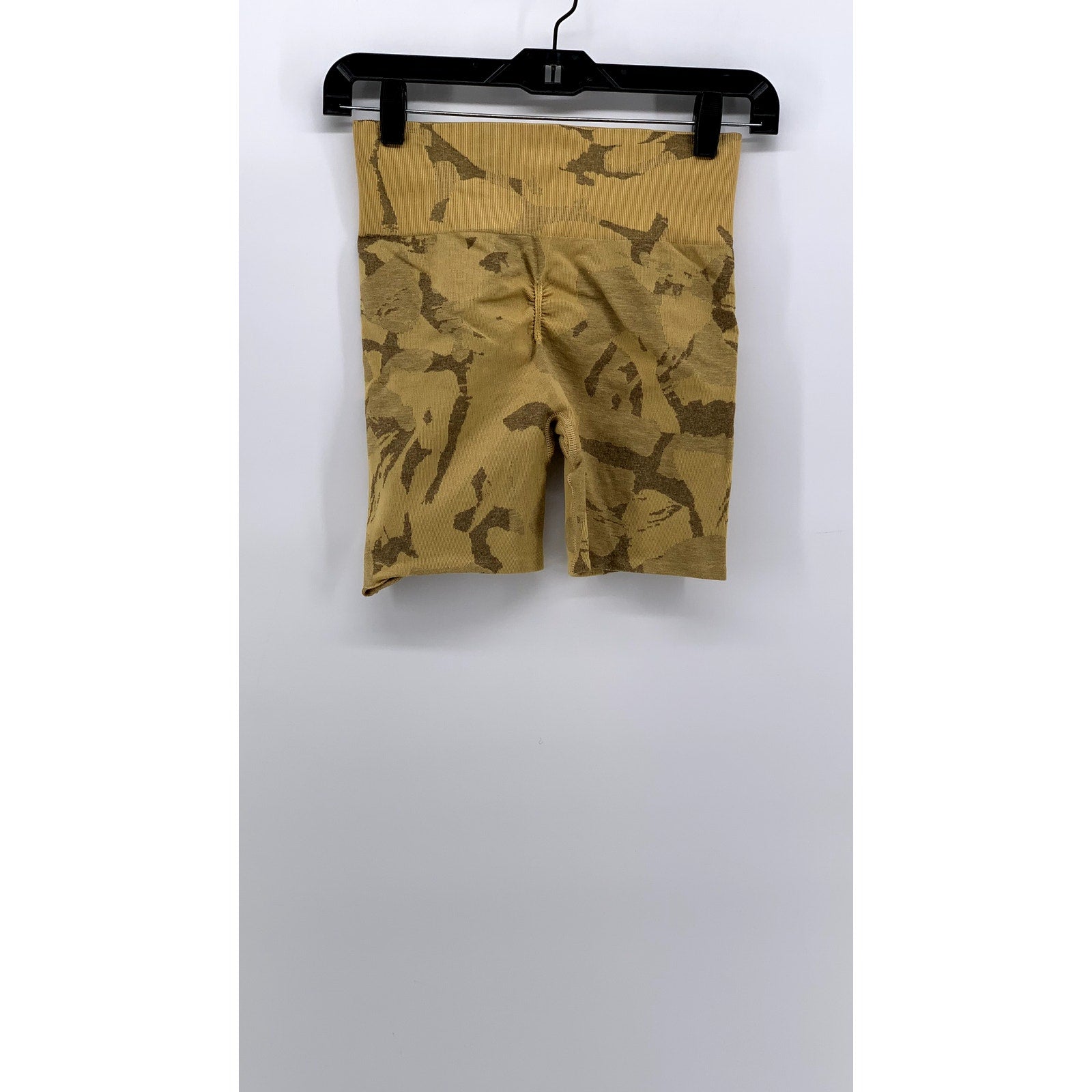 GYMSHARK Women's Mustard Yellow Printed Bike Shorts SZ XS