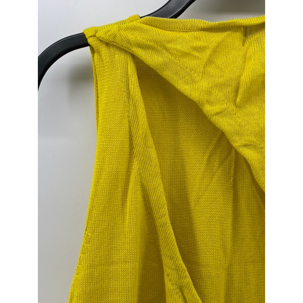 RIHANNA FOR RIVER ISLAND Women's Yellow Back Slash Bodycon Mini Dress SZ 10