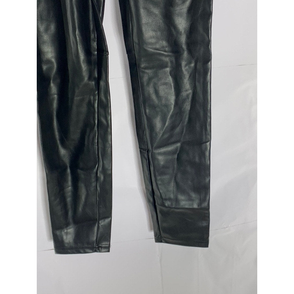 FABLETICS Women's Black Vegan Leather High-Rise Pull-On Leggings SZ XS