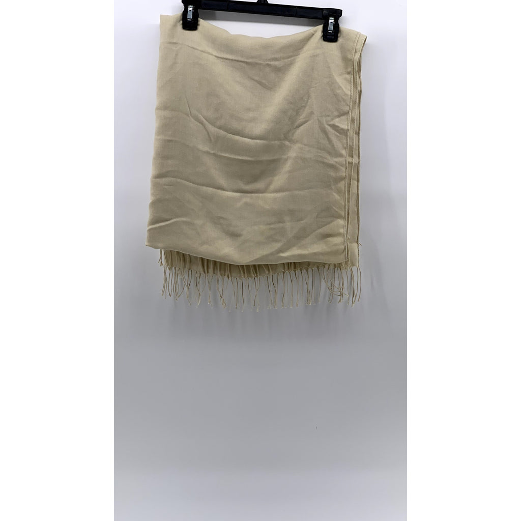 UNBRANDED Women's Beige Soft Fringe Wrap Scarf SZ OS