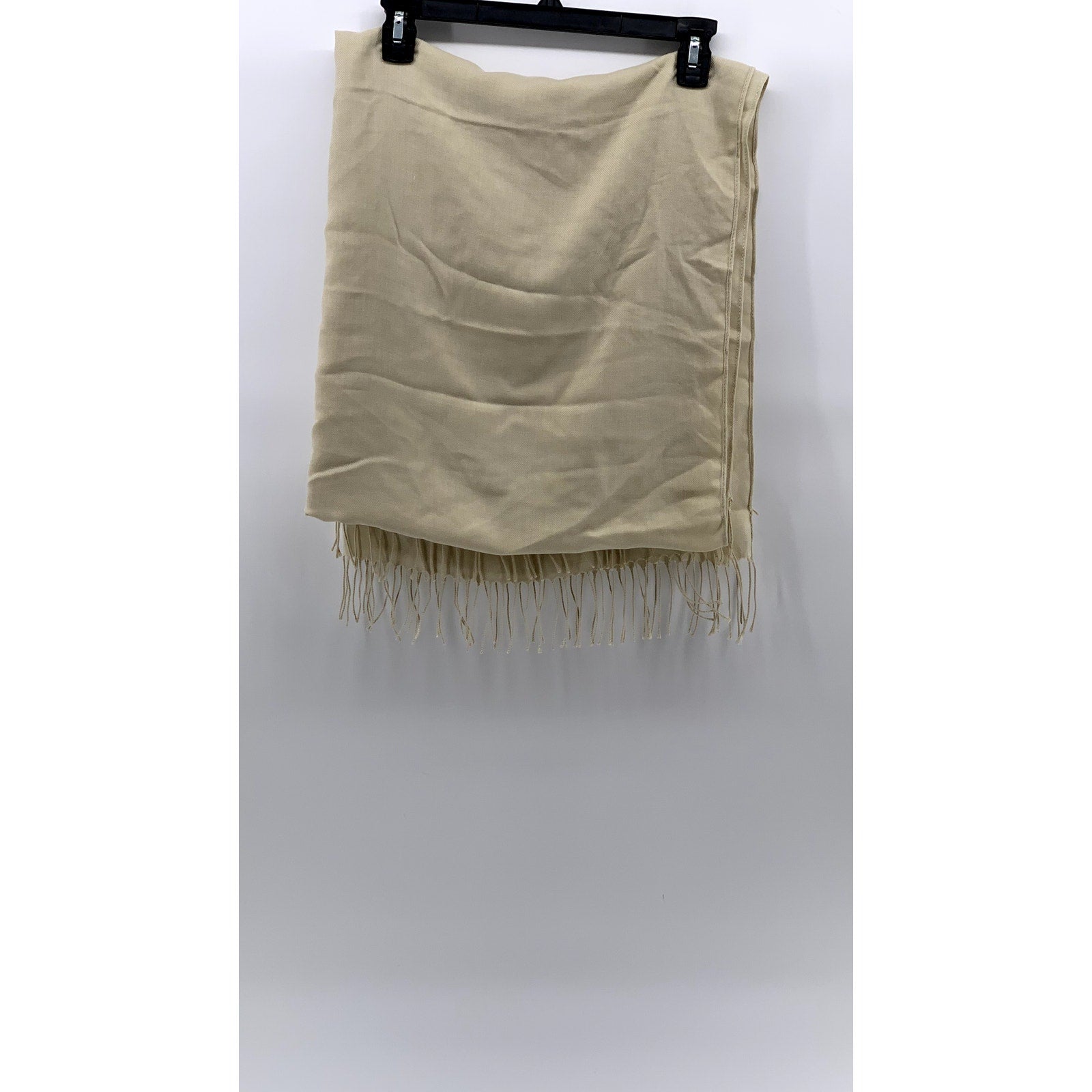 UNBRANDED Women's Beige Soft Fringe Wrap Scarf SZ OS