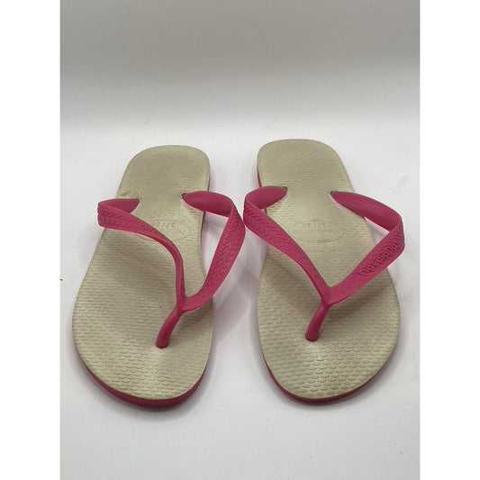 HAVAIANAS Women's Pink-Beige Round-Toe Lightweight Thong Flip-Flops SZ 6