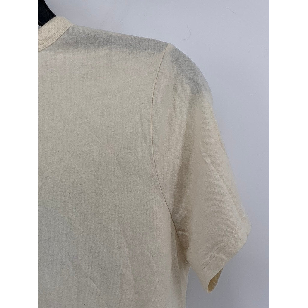 THE BEATLES Men's Beige Graphic Crewneck Short Sleeve T-Shirt SZ L