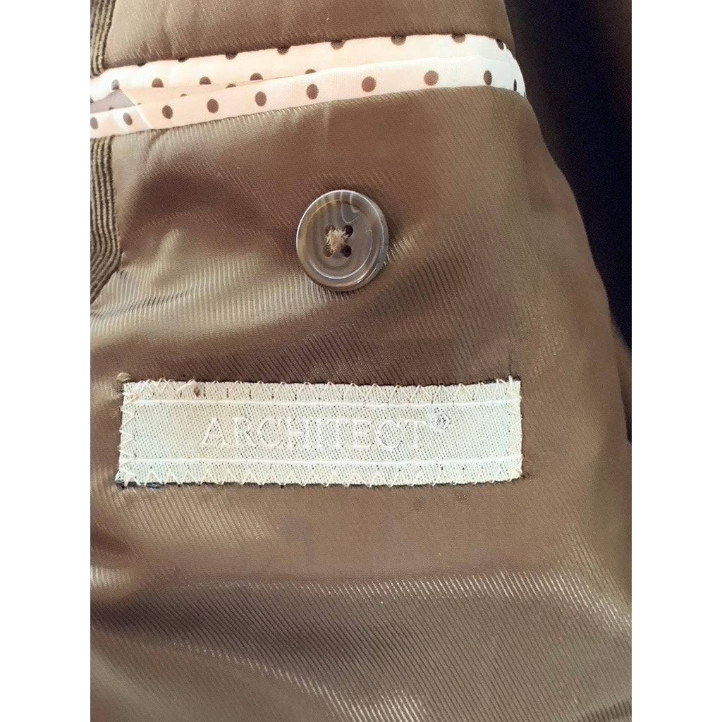 ARCHITECT Men's Dark Brown Corduroy Two-Button Notch Lape Blazer SZ 40R