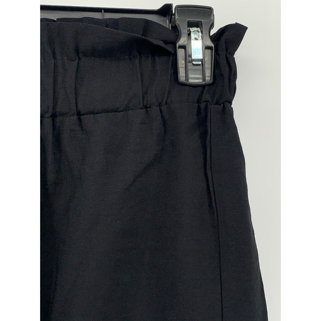 PAPAYA Women's Black Pull-On Relaxed Fit Ruffle-Waist Straight Skirt SZ S