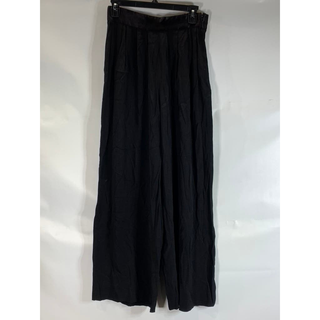 JOSIE NATORI Women's Petite Black Wide Leg Classic Vintage Lounge Pants SZ M