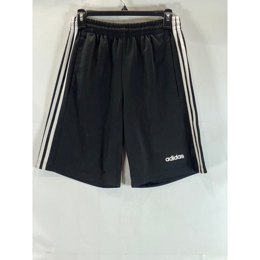 ADIDAS Men's Black Tripe Stripe Elastic Waist Pull-On Running Shorts SZ S