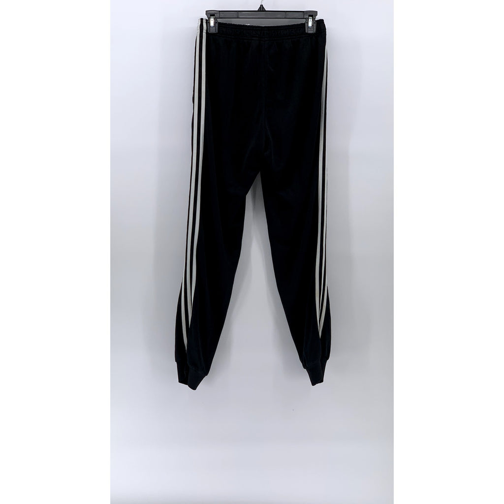 ADIDASS Men's Black-White 3-Stripe Pull-On Active Jogger Sweatpants SZ M