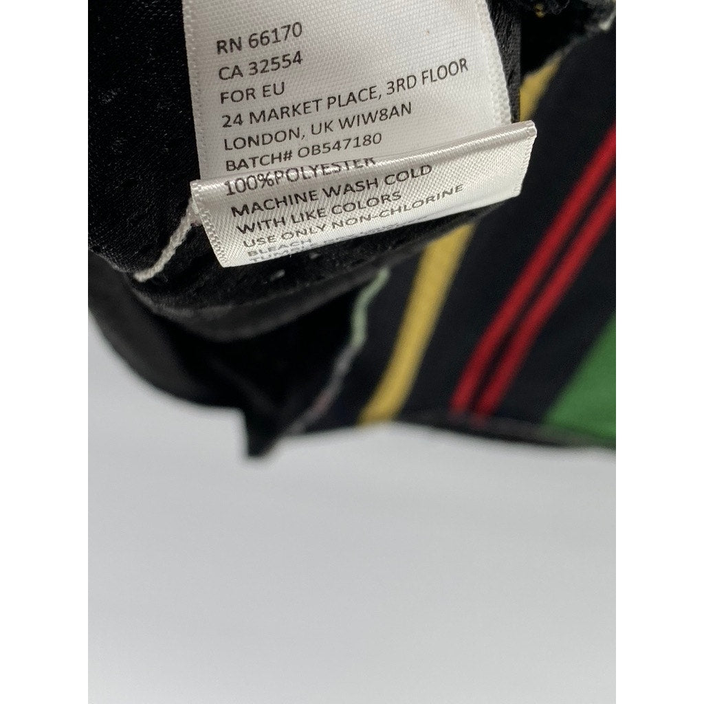 URBAN OUTFITTERS Men's Black-Multicolor Mesh Scoop-Neck Striped Tank SZ M