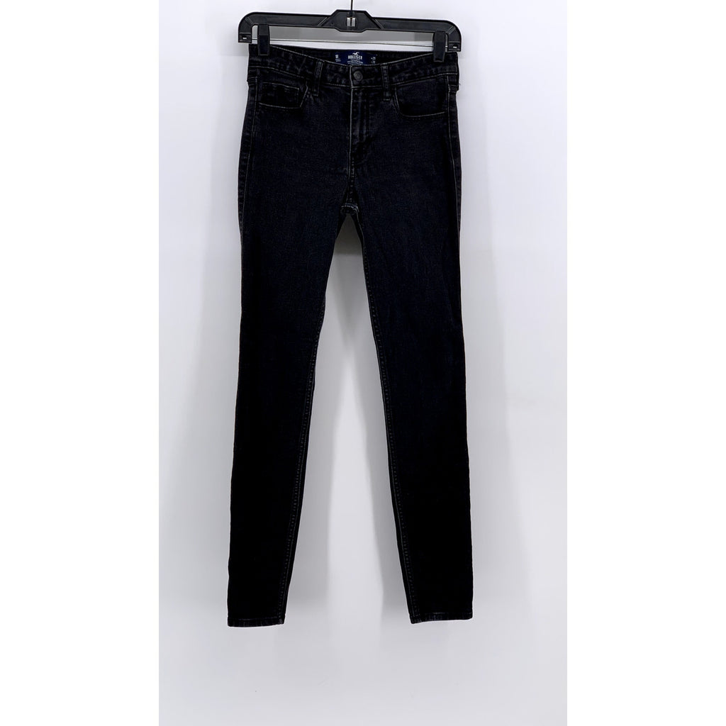 HOLLISTER Women's Black Mid-Rise Super Skinny Jeans SZ 25