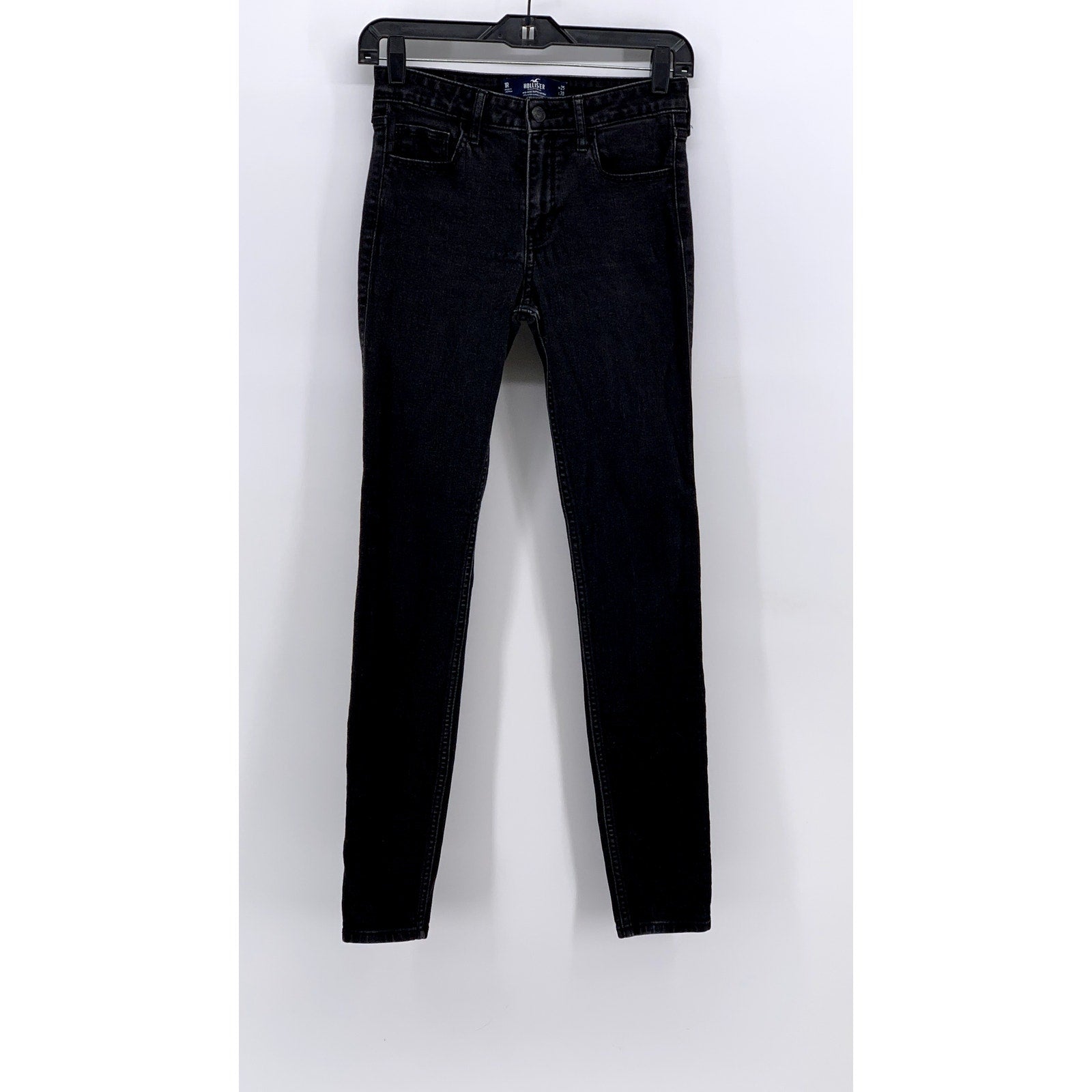HOLLISTER Women's Black Mid-Rise Super Skinny Jeans SZ 25