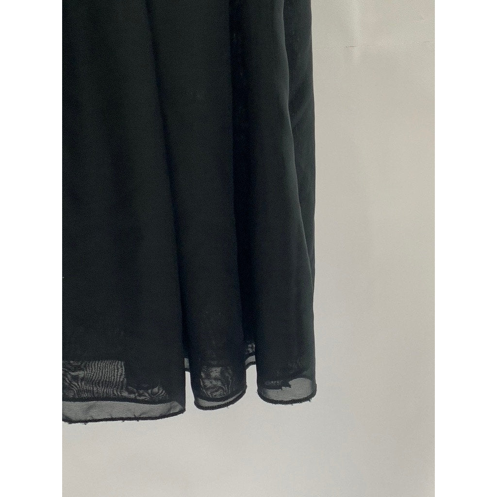 CHIFFON By AMERICAN APPAREL Women's Navy Sheer Elastic Waist Mini Skirt SZ M/L