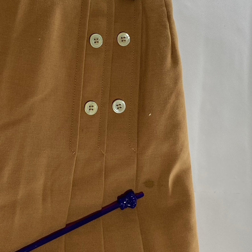 UNBRANDED Women's Academia Brown Button Pleated Mini A-Line Skirt SZ S
