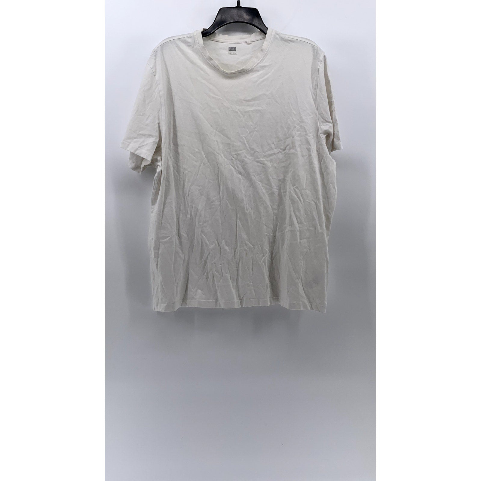 F&F Men's White Solid Casual Crewneck Short Sleeve T-Shirt SZ 2XL