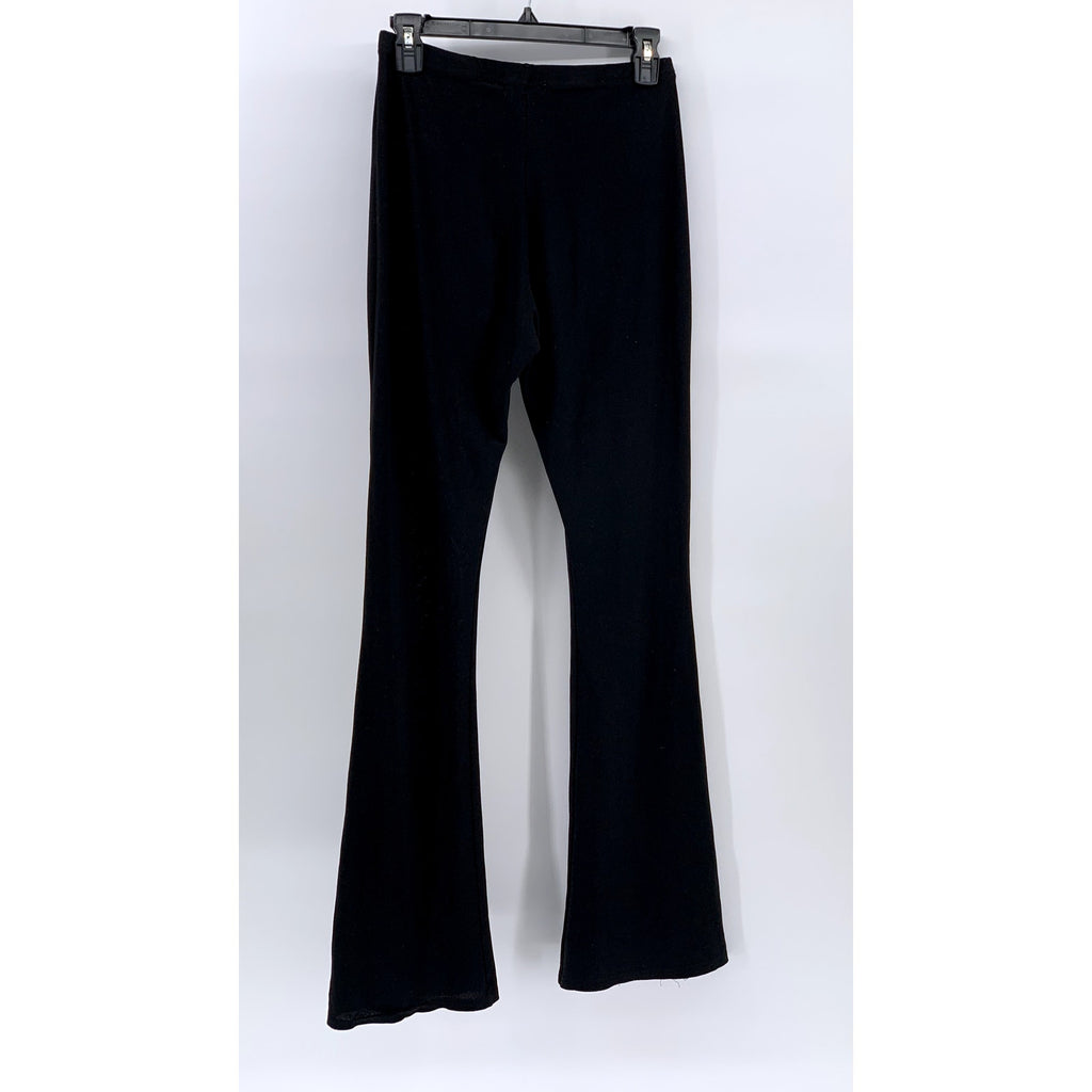 PRETTYLITTLETHING Women's Black Solid Pull-On Straight-Leg Regular-Fit Pant SZ 4