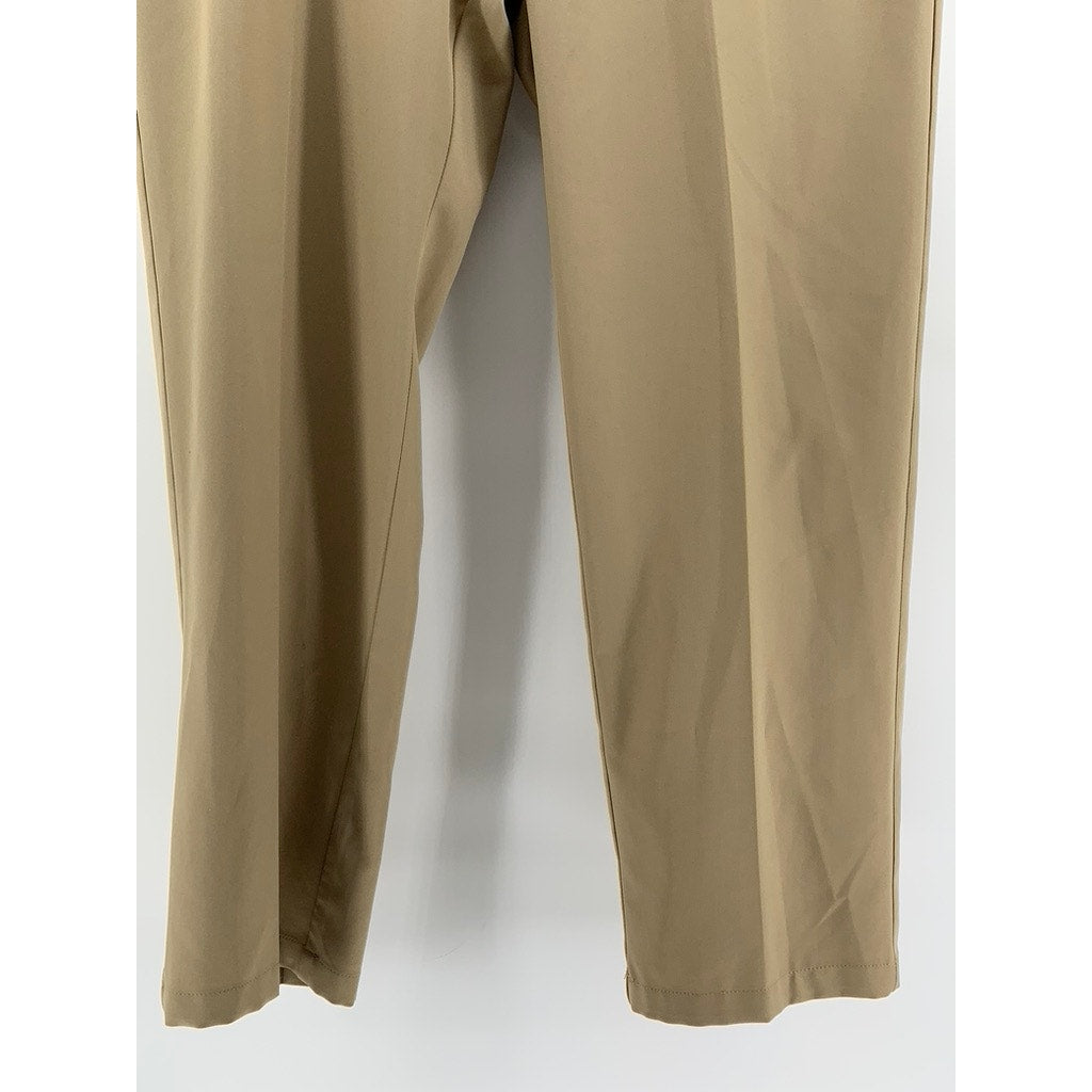 HAGGAR Men's Tan Classic-Fit Straight-Leg Pants SZ 40X32