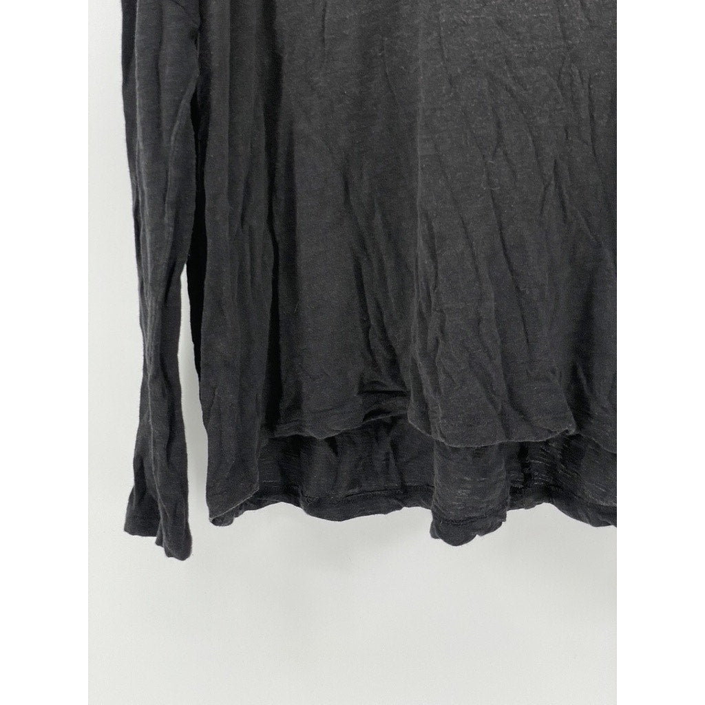 BECK & REPUBLIC Women's Black-Brown Distressed Ombre Studded Top SZ L