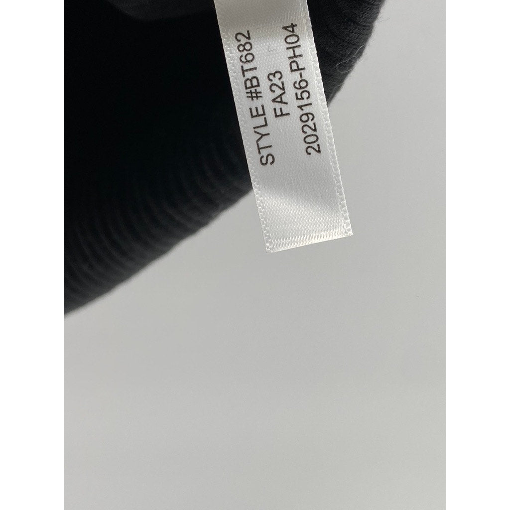 J.CREW Women's Vintage Black Ribbed Elbow Sleeve Henley Top SZ L