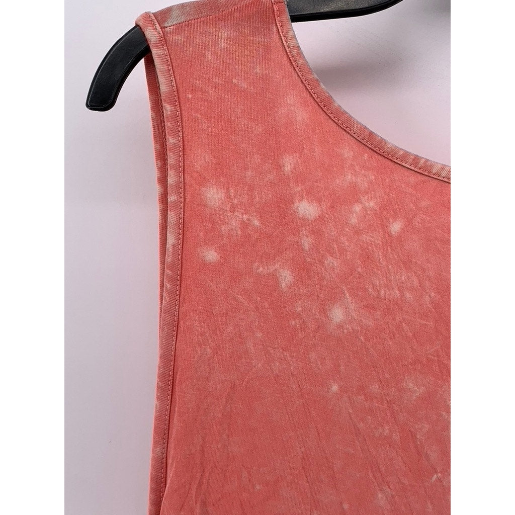 TORRID Women's Peach Tie-Dye Super Soft Knits Side Ruched Maxi Dress SZ 1